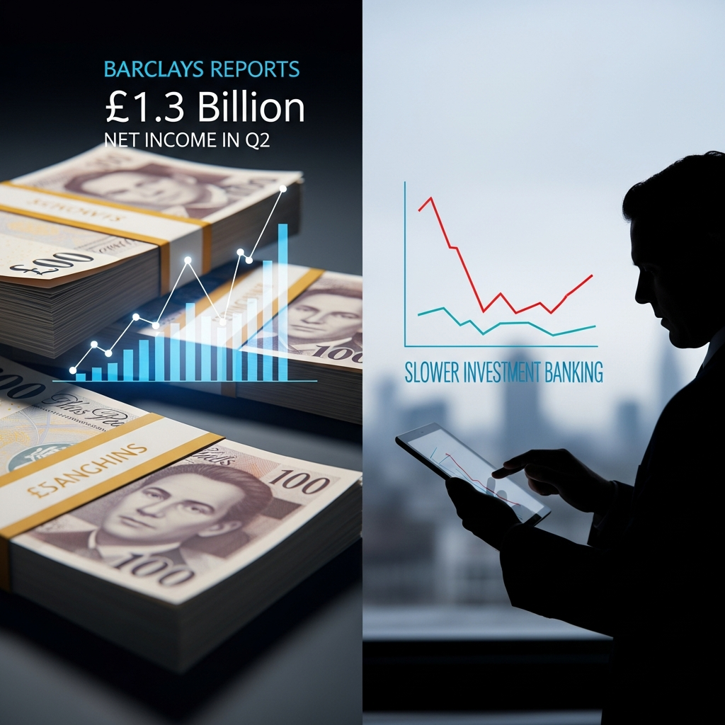 Barclays Reports £1.3 Billion Net Income in Q2, Despite Slower Investment Banking Momentum Barclays Reports £1.3 Billion Net Income in Q2, Despite Slower Investment Banking Momentum