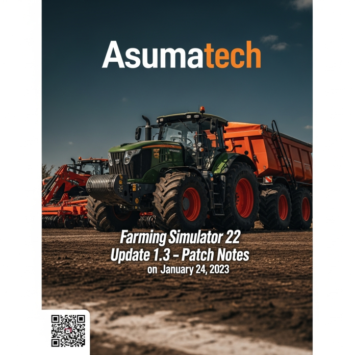 Farming Simulator 22 Update 1.3 – Patch Notes on January 24, 2023 Farming Simulator 22 Update 1.3 – Patch Notes on January 24, 2023