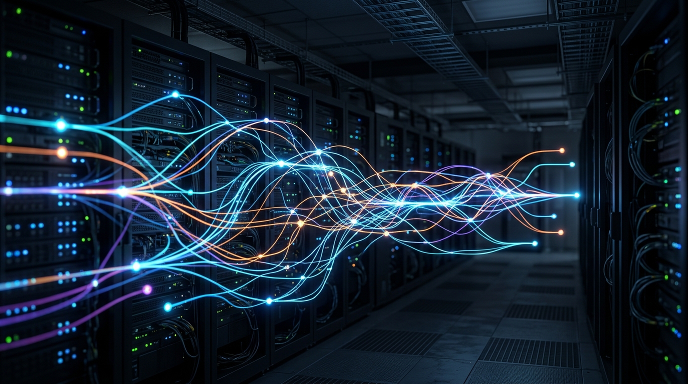 AI-Driven Automation Exploits PaperCut Flaws Across 395 Organizations 1 Abstract visualization of automated digital workflows and neural network paths.