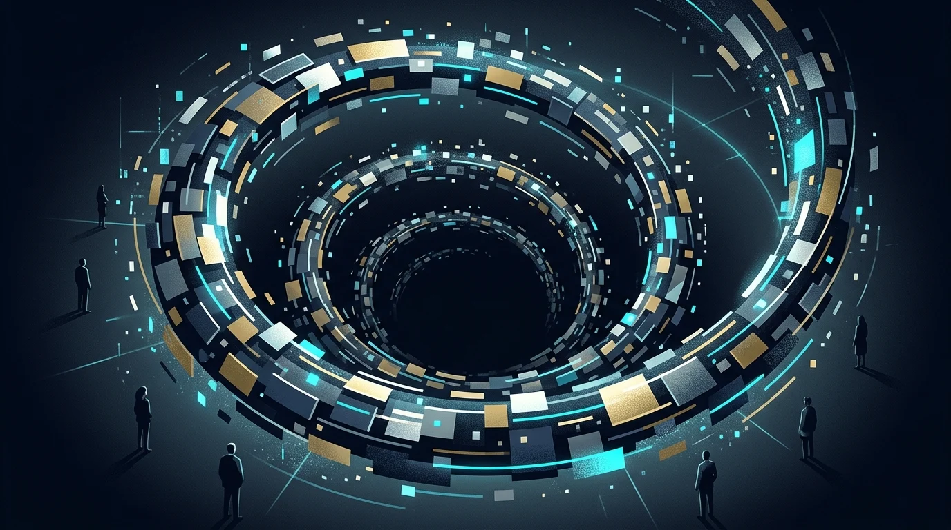 Abstract visualization of a digital feedback loop.