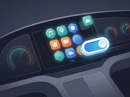 Conceptual illustration of a vehicle's digital interface customization settings.