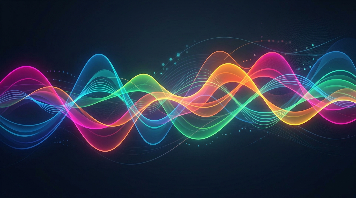 Abstract sound wave graphic representing radio transition