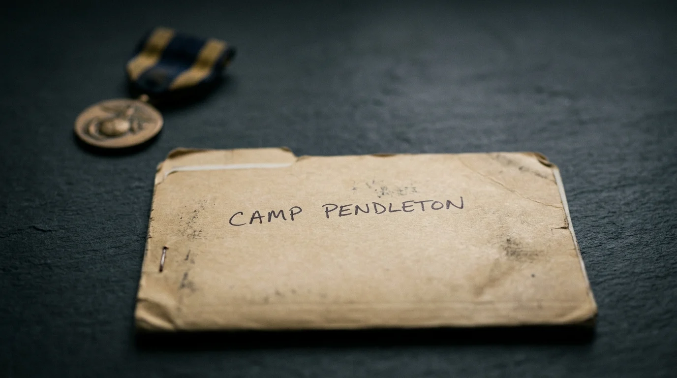 A 1990s style file folder labeled Camp Pendleton.