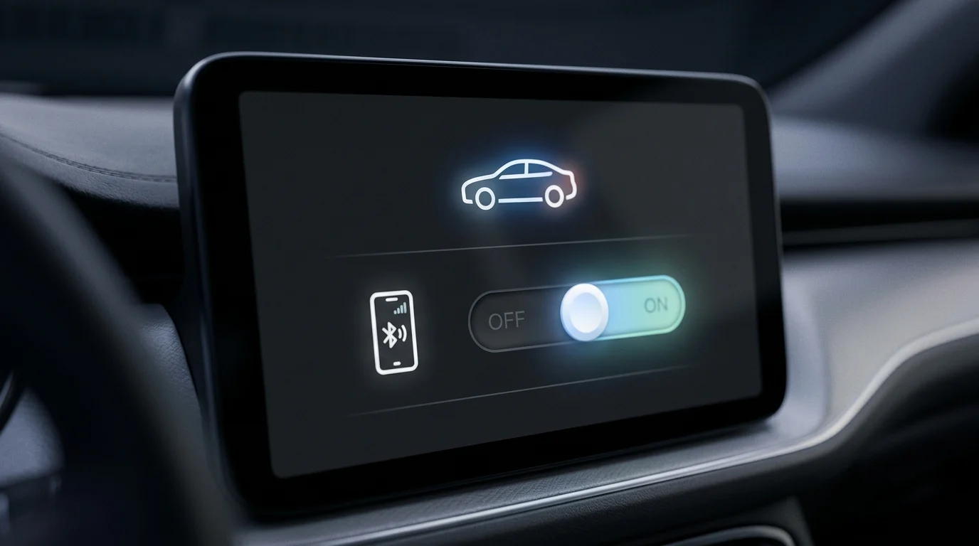 Close-up of a digital toggle switch being turned off in a mobile interface.