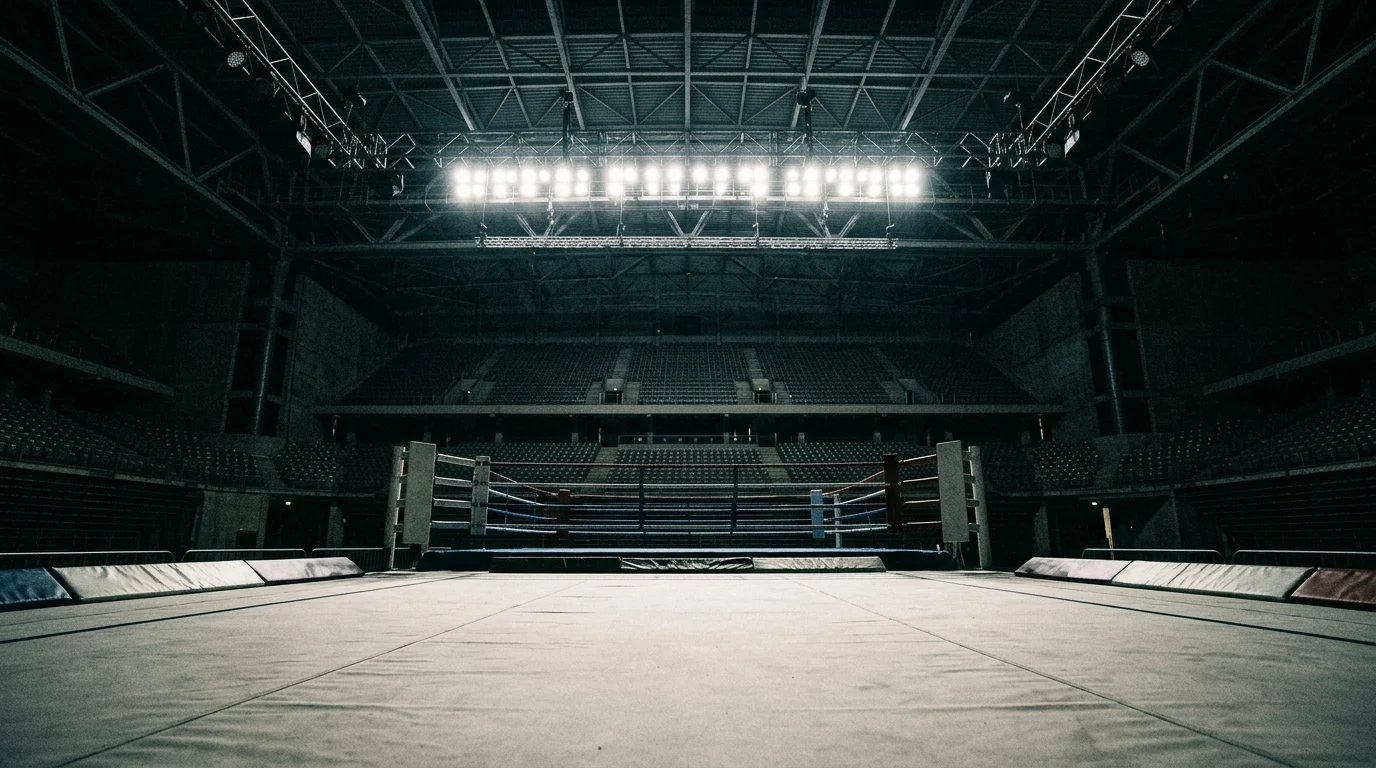 UFC 331 Move to Paramount+ Signals End of Traditional PPV for US Fans 1 Bright arena lights over a canvas floor.