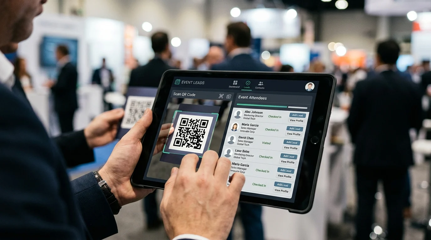 A digital interface for lead generation used at professional tech conferences.