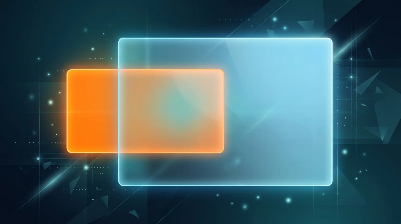Abstract graphic comparing the screen surface area of a foldable device and a standard smartphone.