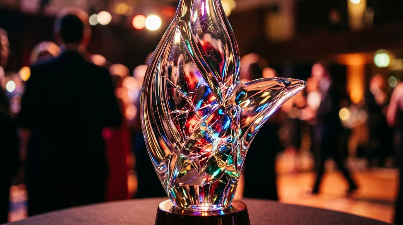 Abstract representation of a film award.