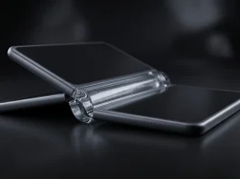 Conceptual rendering of a high-end foldable mobile device hinge