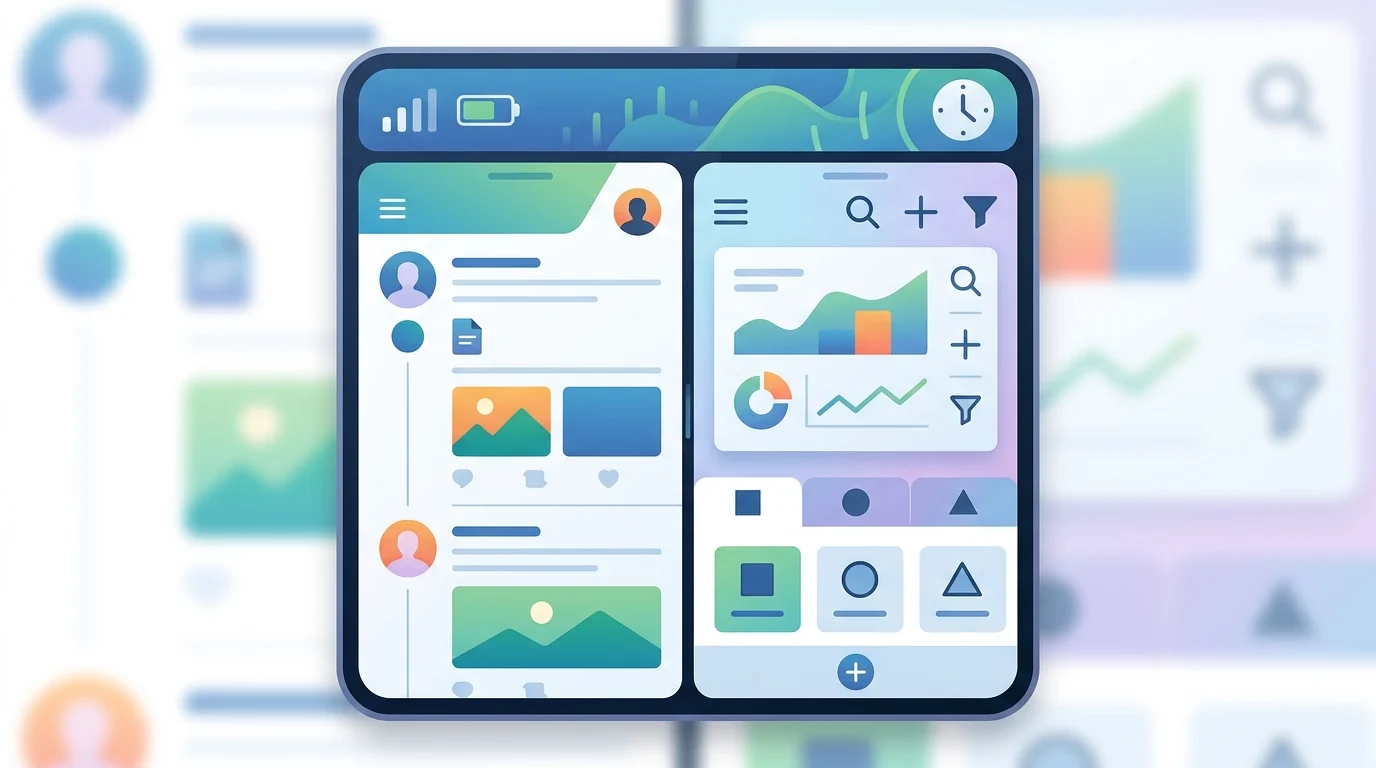 Conceptual mobile multitasking interface for a foldable device