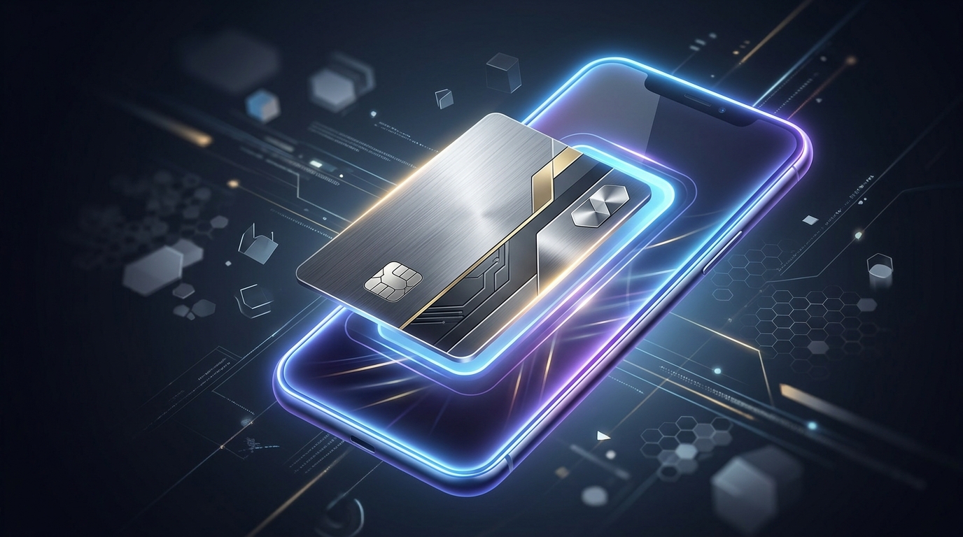 A conceptual representation of a proprietary digital credit card.