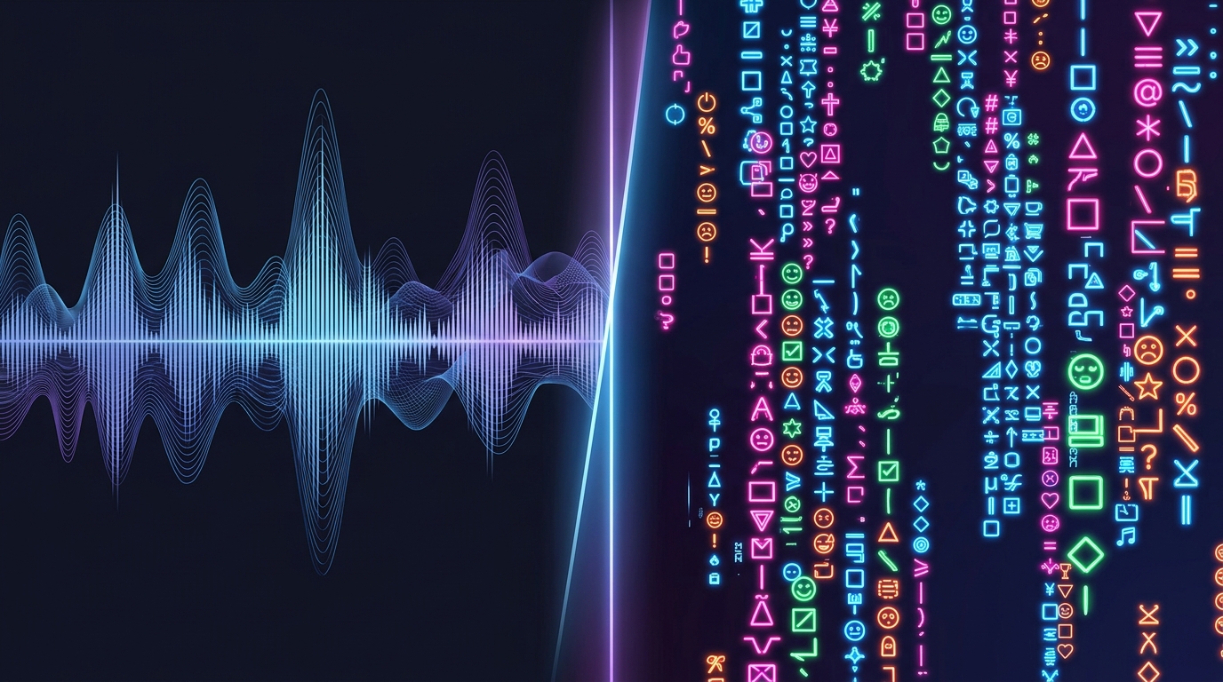 A split graphic representing the intersection of prestige audio and youth digital communication.