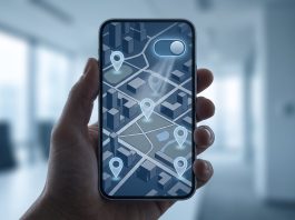 Conceptual illustration of location markers being removed from a digital map on a mobile device.