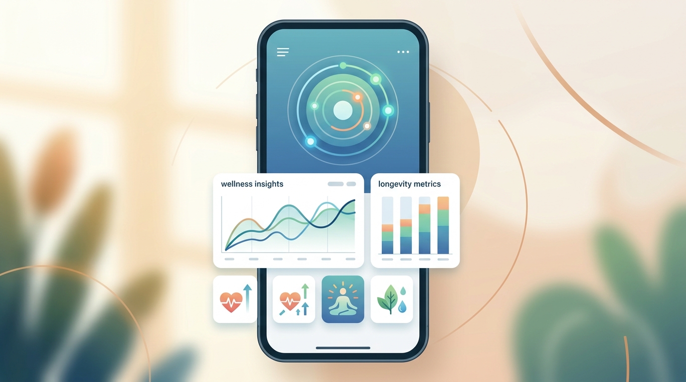 Conceptual mobile interface for a health tracking application with data visualization.
