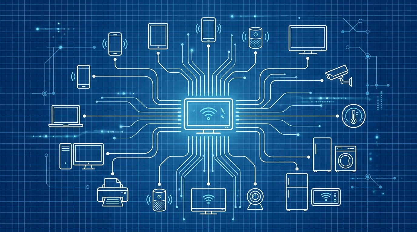 A technical diagram illustrating local network device connectivity.