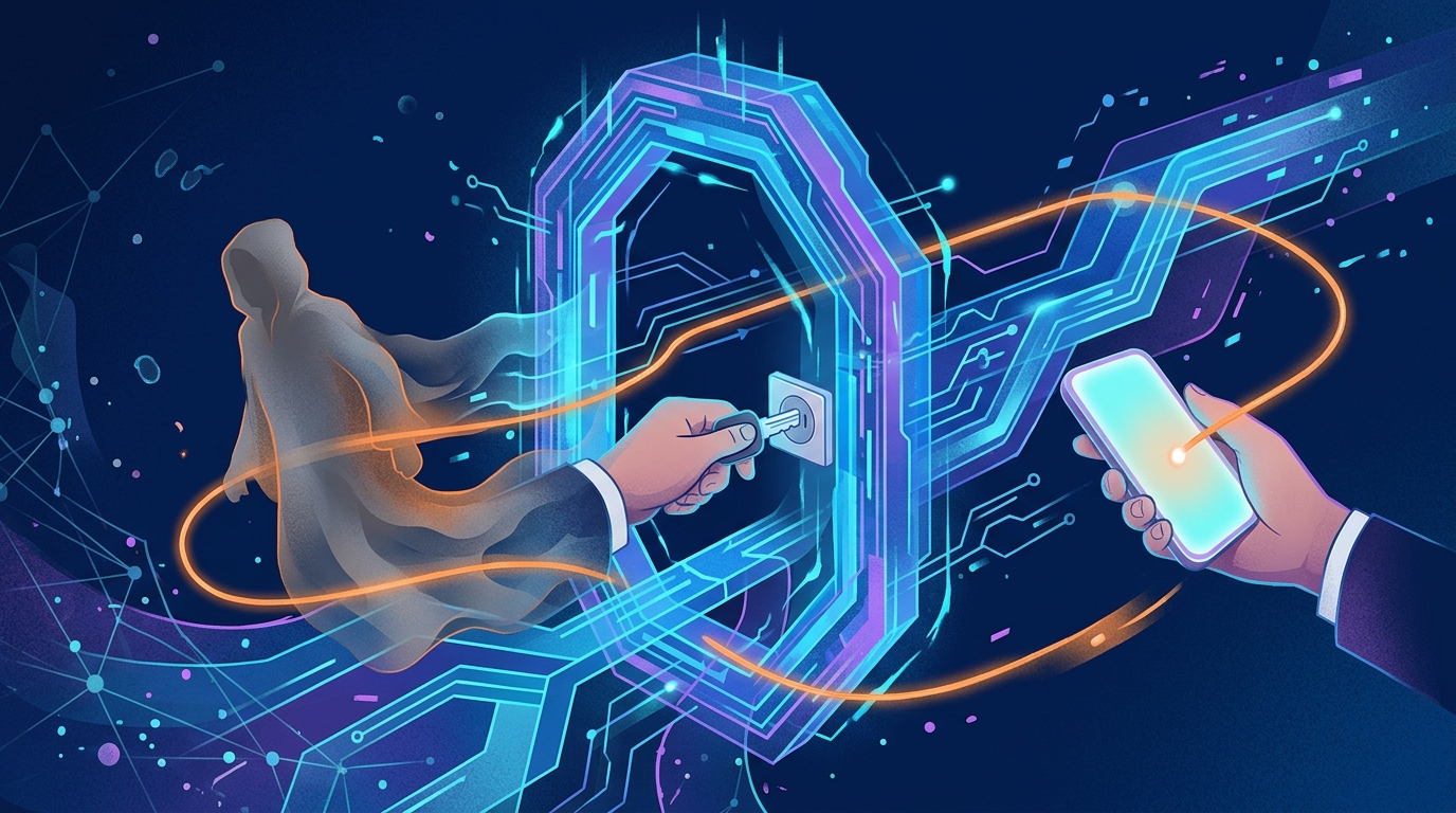 Conceptual graphic showing a security layer being bypassed by a digital exploit.