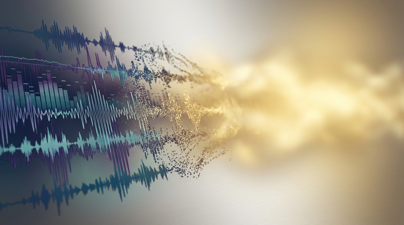 Abstract visualization of sound waves and light