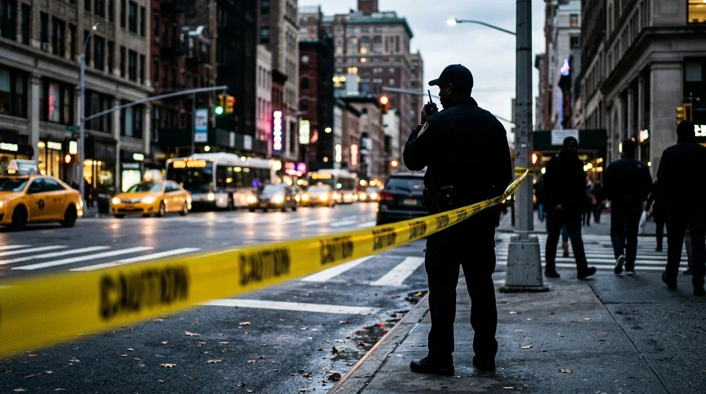 A silhouette of an investigator on a New York City street.