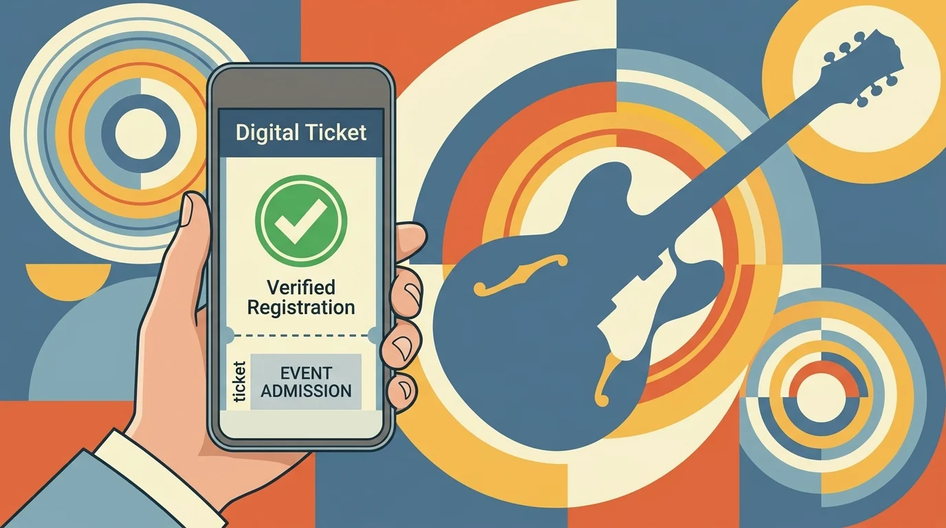 Oasis 2027 Tour: Full Schedule and Mandatory Registration Requirements 1 Conceptual graphic of a digital concert ticket and registration confirmation.