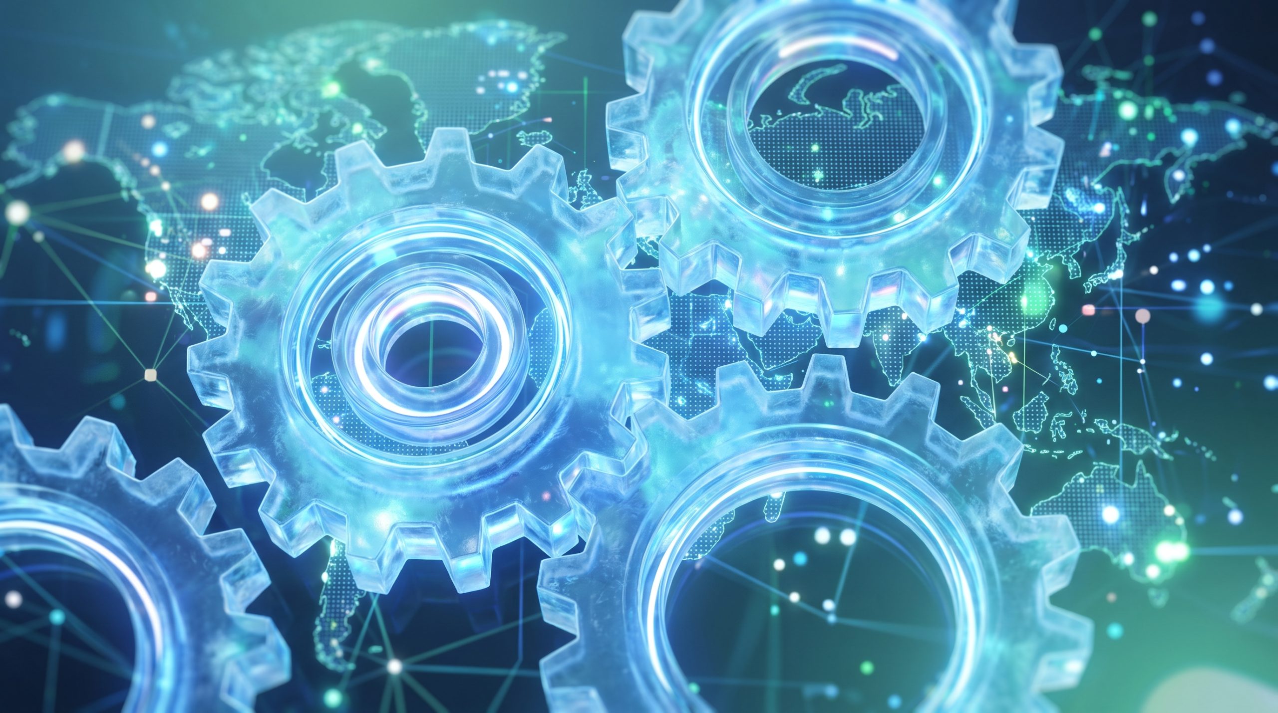 openai-governance-safety-concept Abstract digital gears and containment symbols representing AI governance.