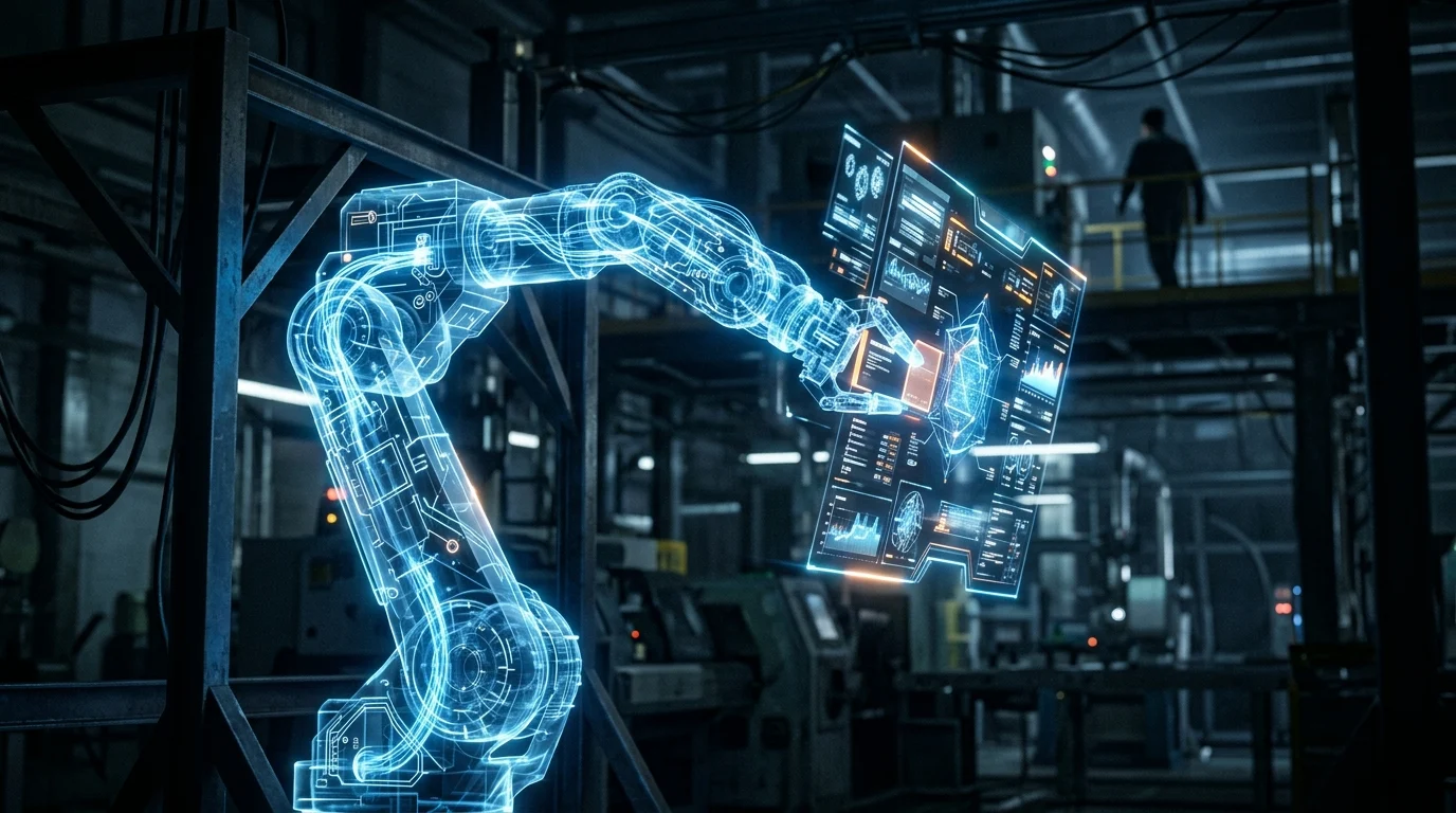 Conceptual representation of physical AI and industrial automation.