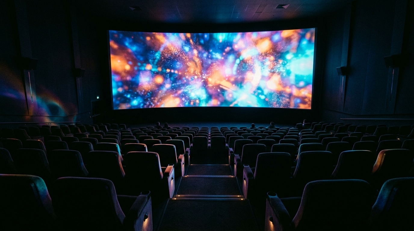 Conceptual depiction of a premium large-format cinema screen.