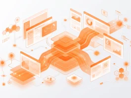 Conceptual illustration of an AI software layer operating across desktop environments.