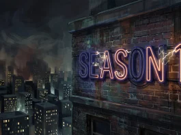 A conceptual illustration of a neon sign flickering out in a dark city.