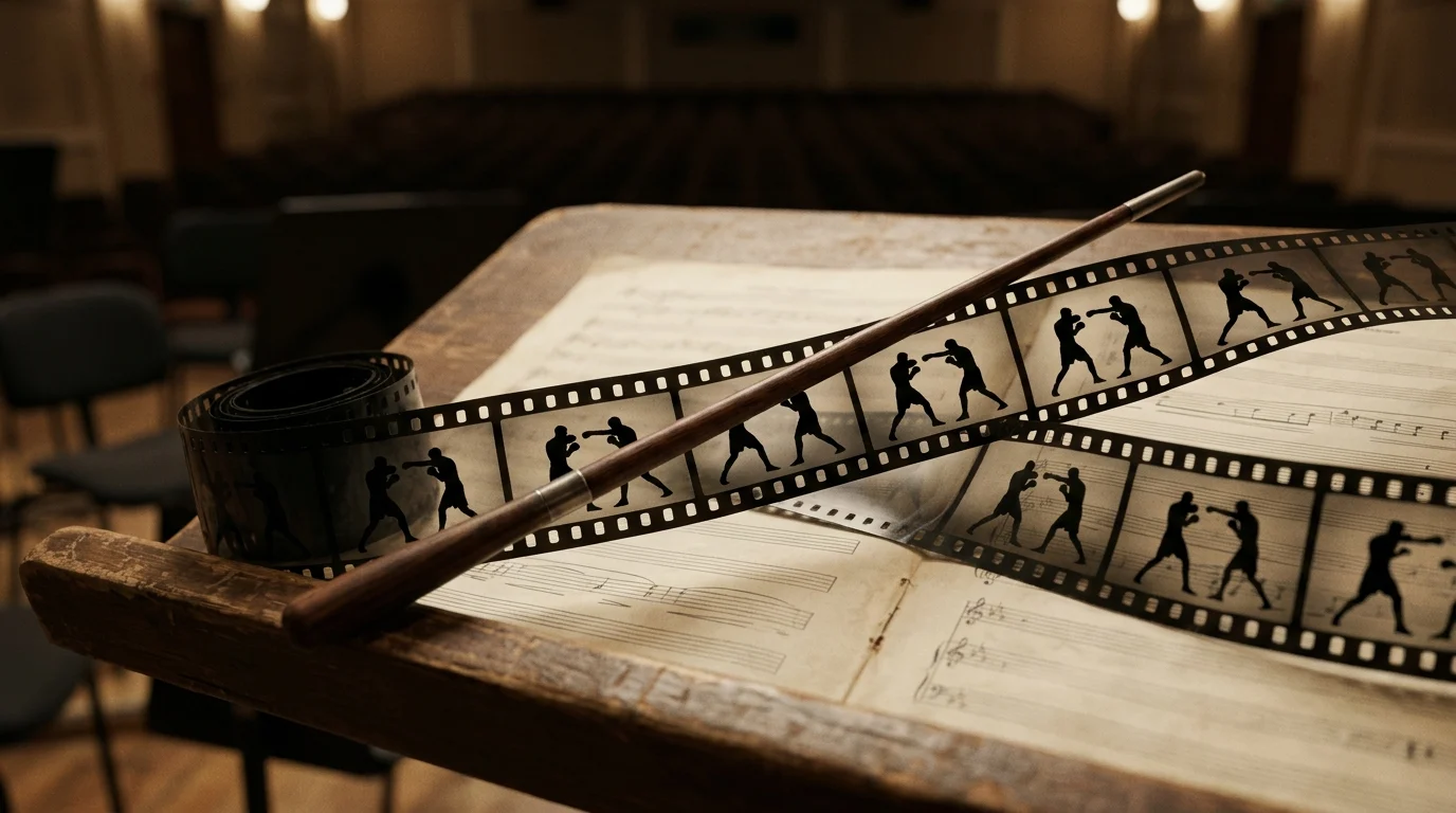Conceptual image of music and film intersecting.