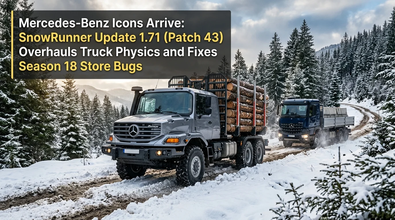 SnowRunner Update 1.71 Patch Notes: New Mercedes-Benz Trucks SnowRunner Update 1.71 Patch Notes: New Mercedes-Benz Trucks