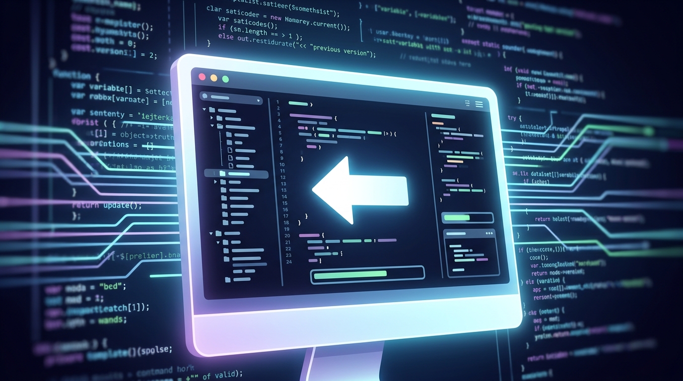 Conceptual image representing a software version rollback