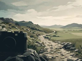 Conceptual illustration showing transitions between seasons with a film camera silhouette.