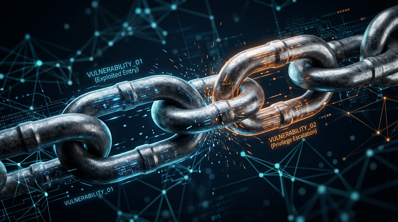 Abstract representation of vulnerability chaining.