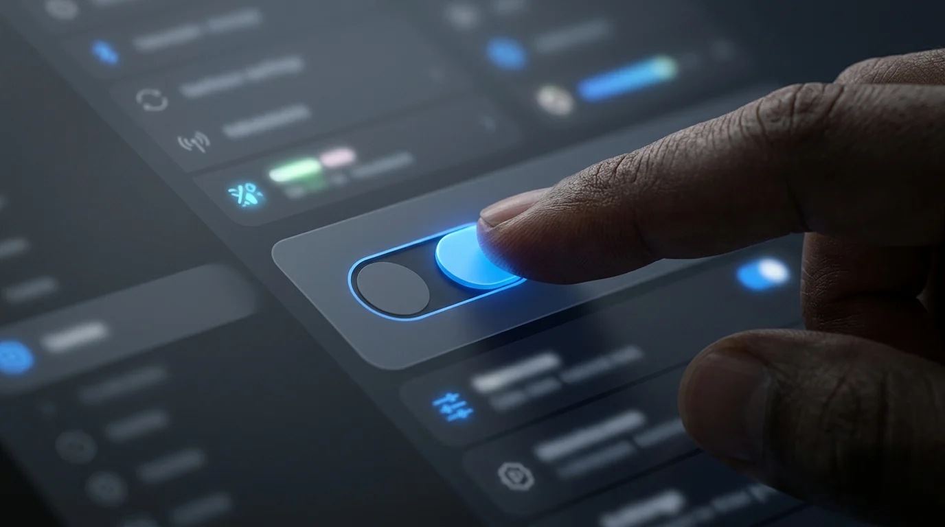 Conceptual UI toggle switch for advanced system settings.