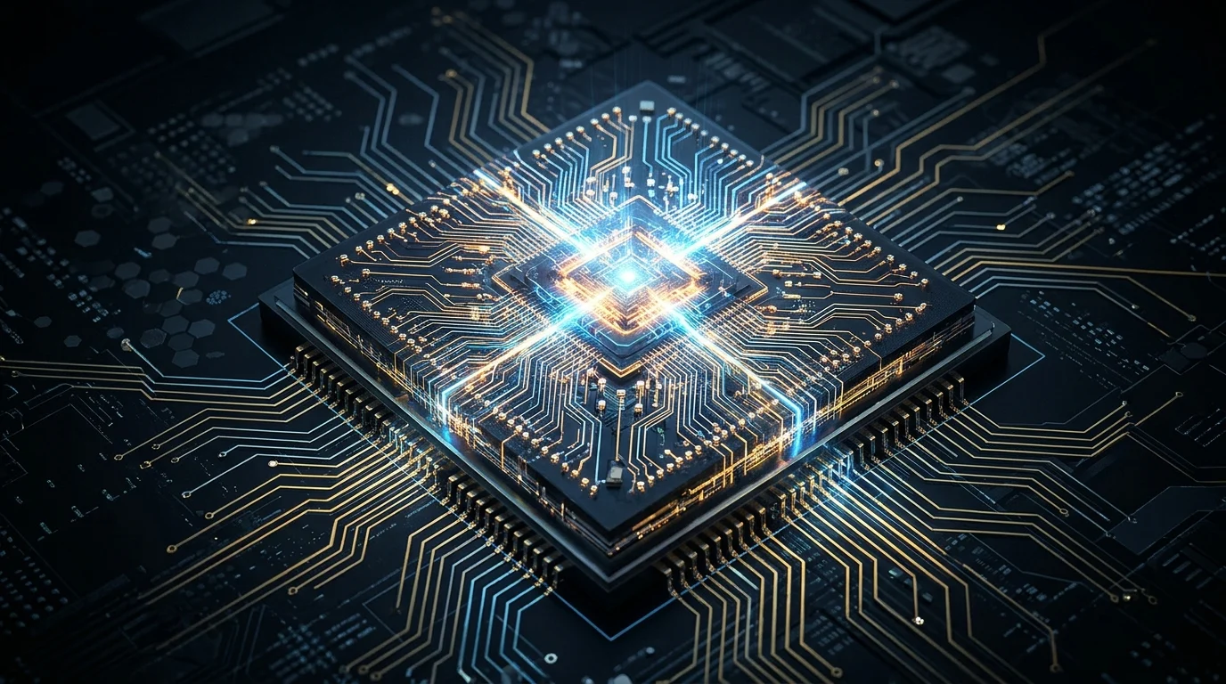Conceptual rendering of a high-performance mobile processor chip.