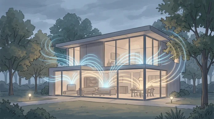 Conceptual art representing ent intelligence and background AI monitoring.