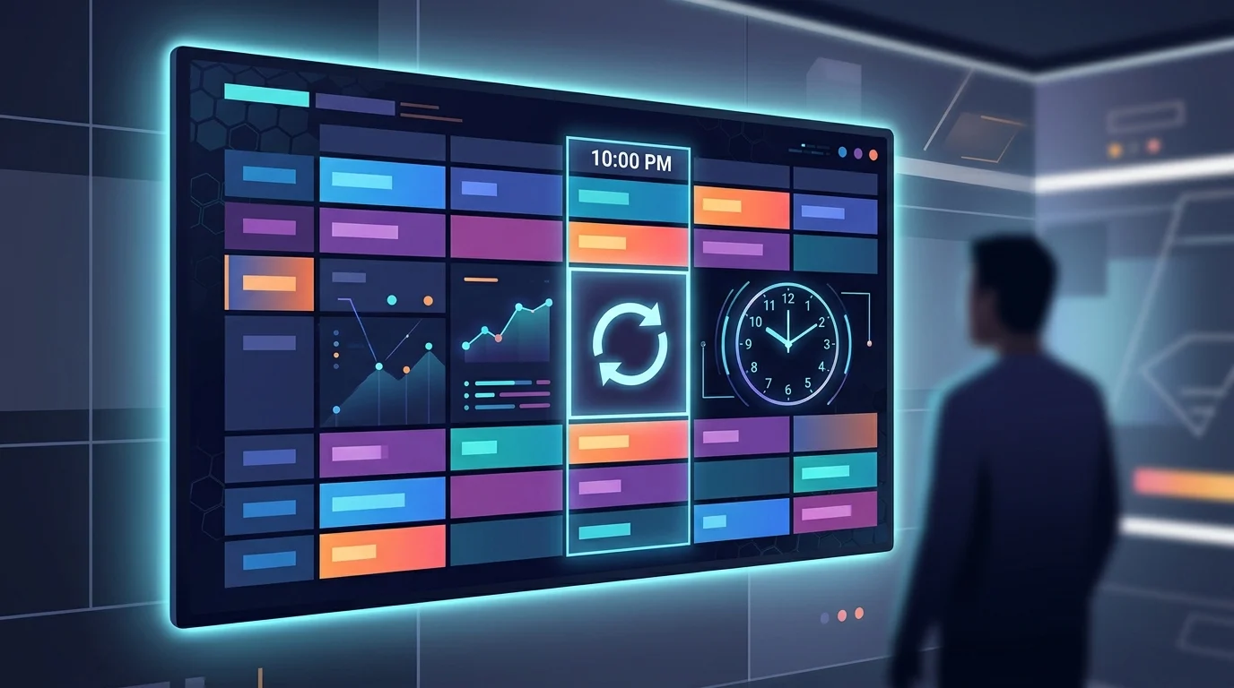 Abstract graphic of a television programming schedule.