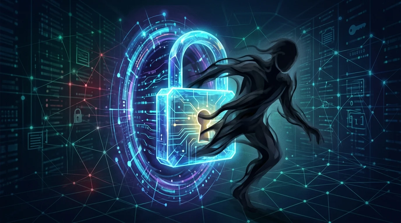 Conceptual illustration of unauthorized credential access and credential theft.