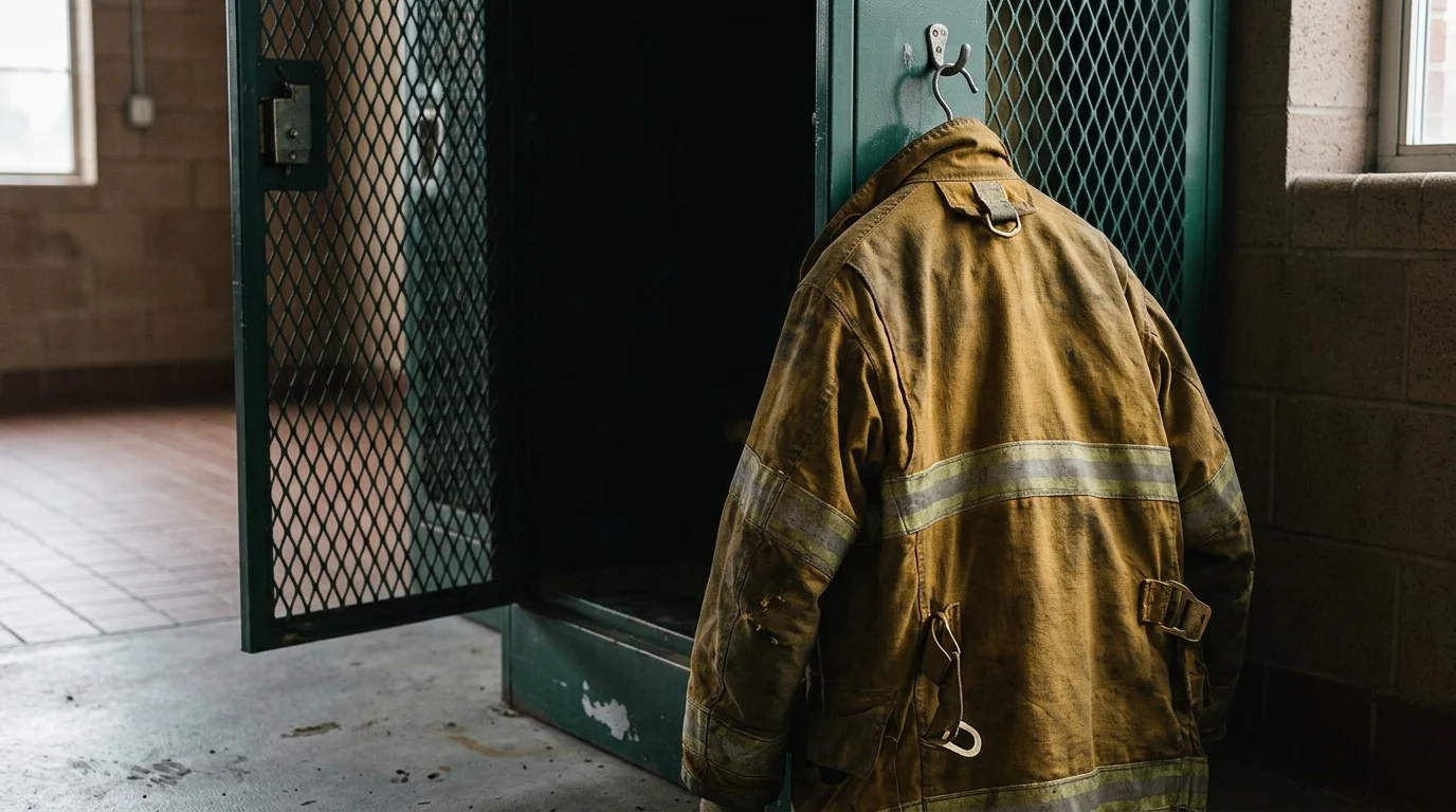Fire Country Season 5 Shifts Focus to High-Concept Spectacle and Shorter Arc 2 A firefighter's jacket hangs alone in a locker room.