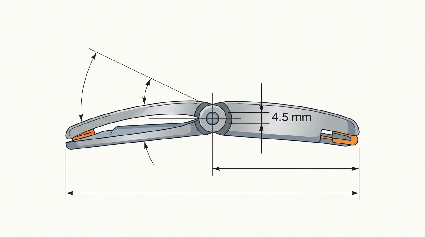 A technical architectural-style diagram of a slim foldable hinge mechanism.