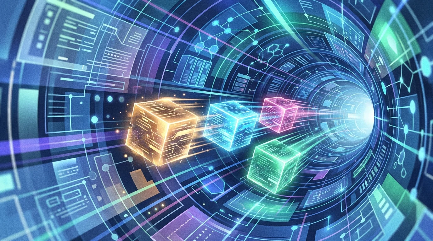 Lazarus Group Integrates ML-KEM-1024 Post-Quantum Encryption in New Campaign 1 Abstract visualization of fragmented data transmission.