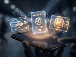 Google Pay vs. Google Wallet: Understanding the App and the Payment Engine Conceptual 3D illustration of a smartphone showing digital wallet items like IDs and transit passes.