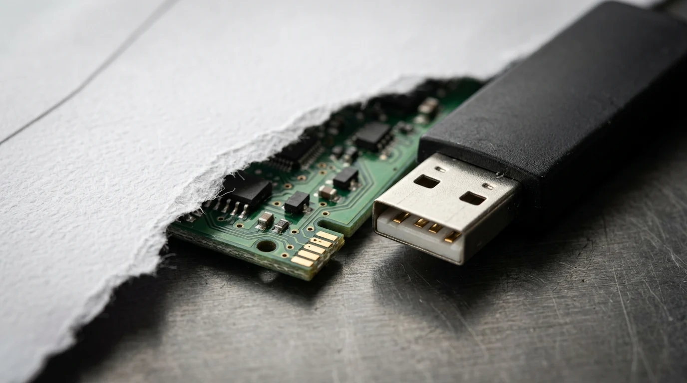 OpenAI Uses Internal AI to Help FBI Catch Engineer Who Bugged Offices 1 Close-up of a small recording device partially covered in white paper.