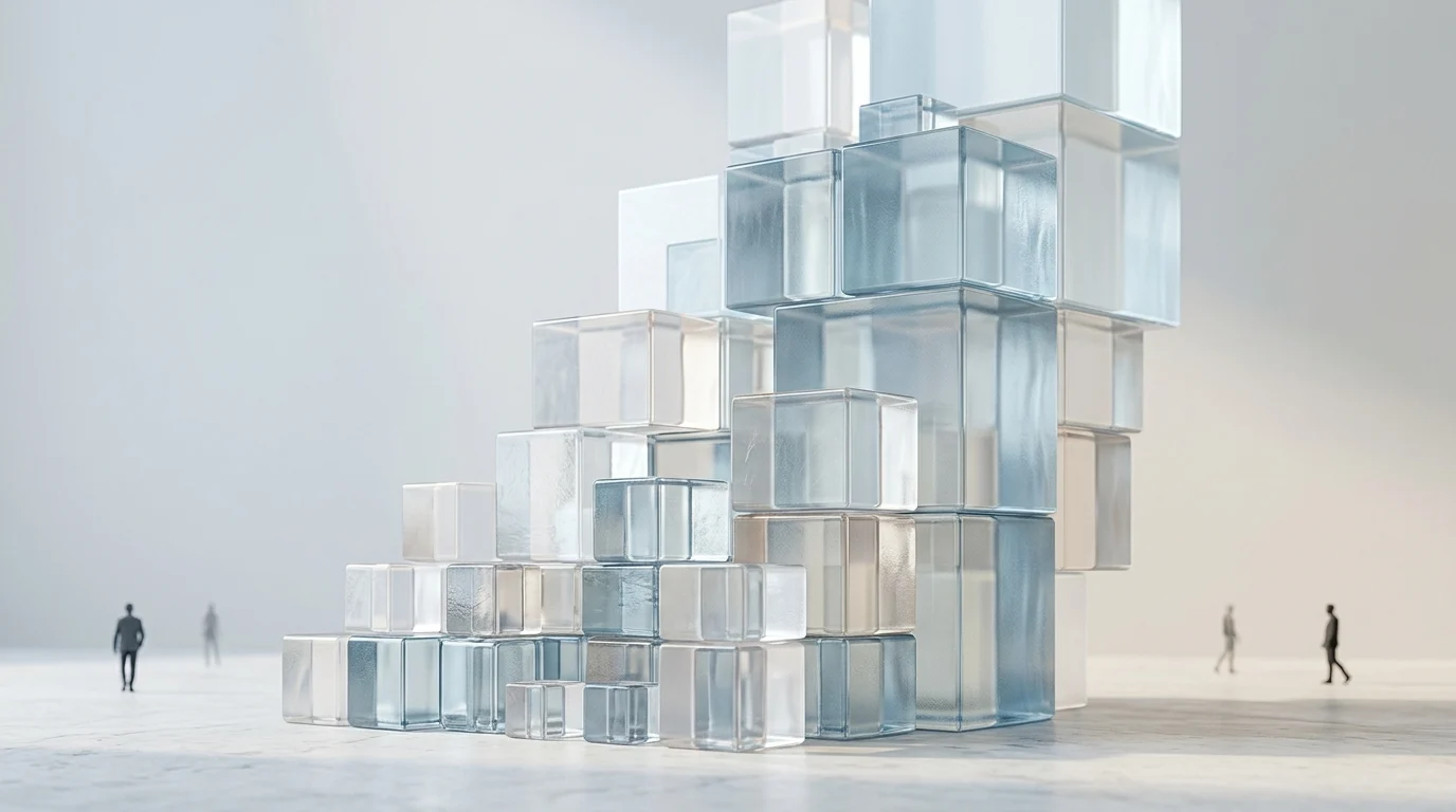 Abstract visualization of scaling capital and institutional growth.