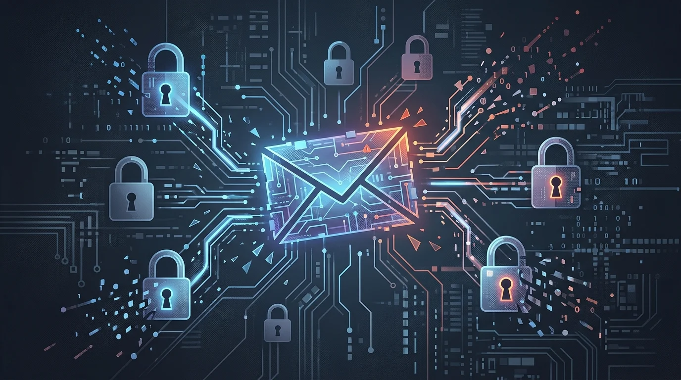 Abstract digital icon representing blocked legal notifications and communication outages.