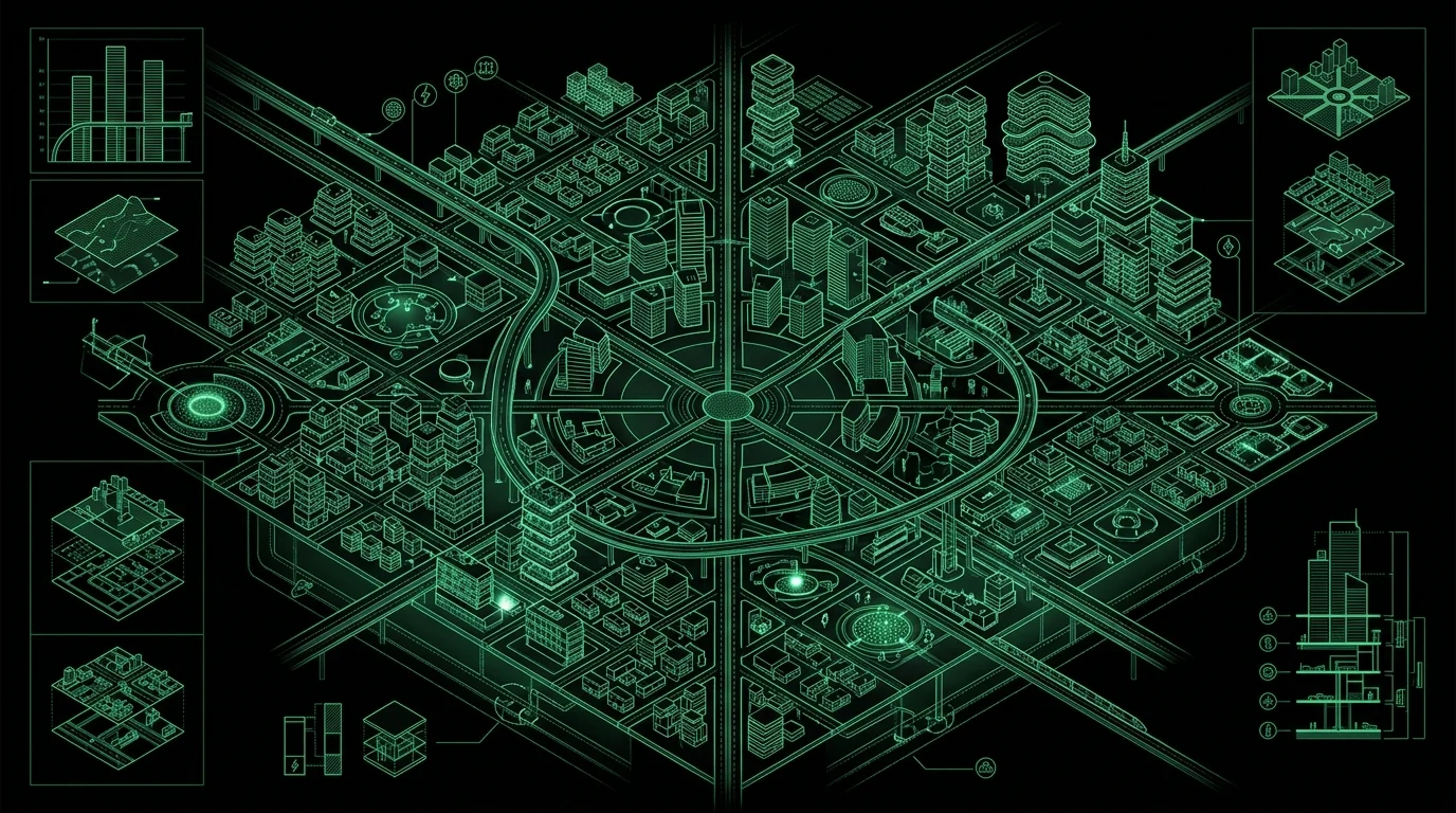 Drew Goddard’s Matrix 5 Expected for 2029 Release 1 A green glowing architectural grid representing a virtual structure.