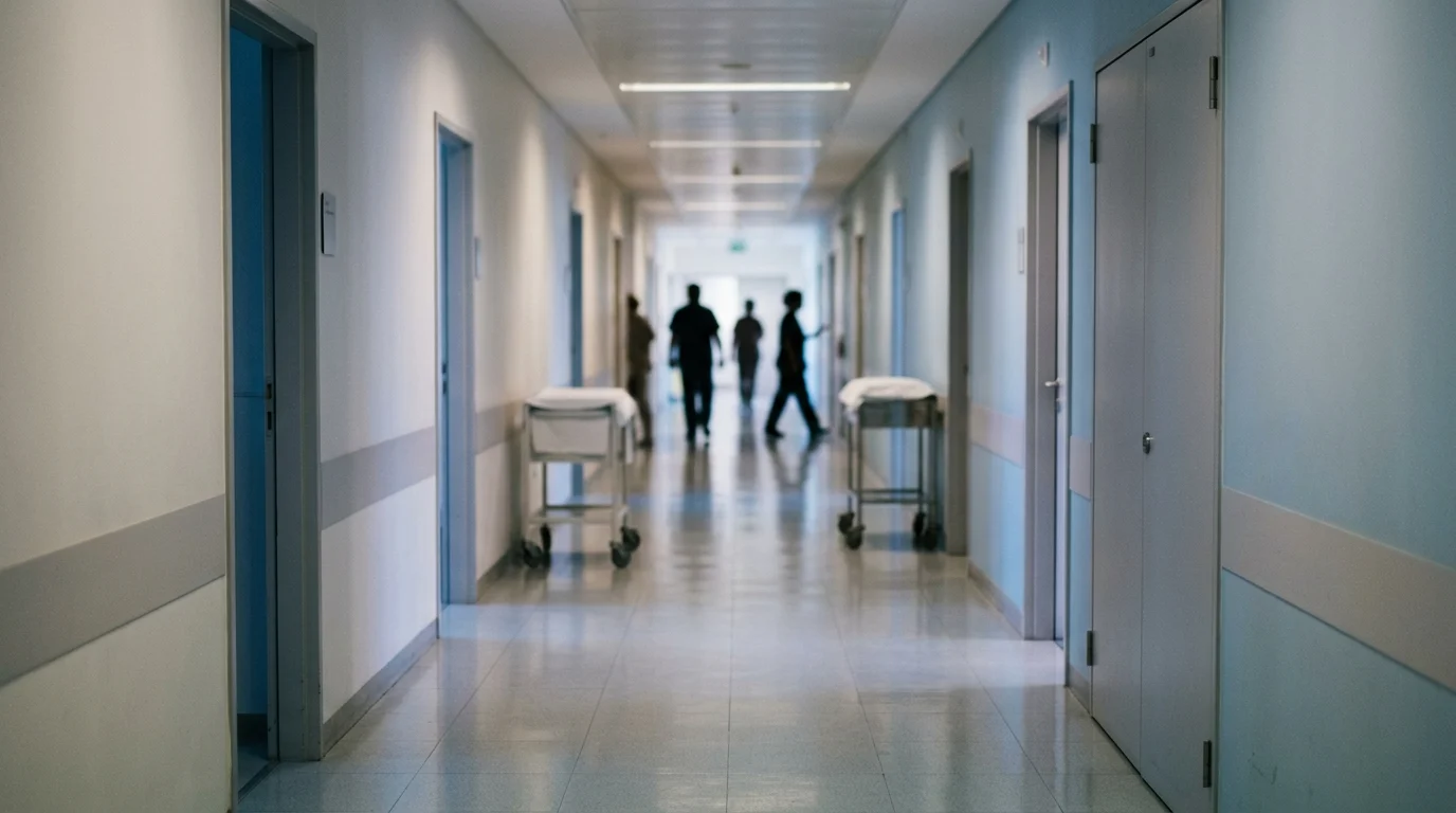 Abstract hospital corridor lighting.