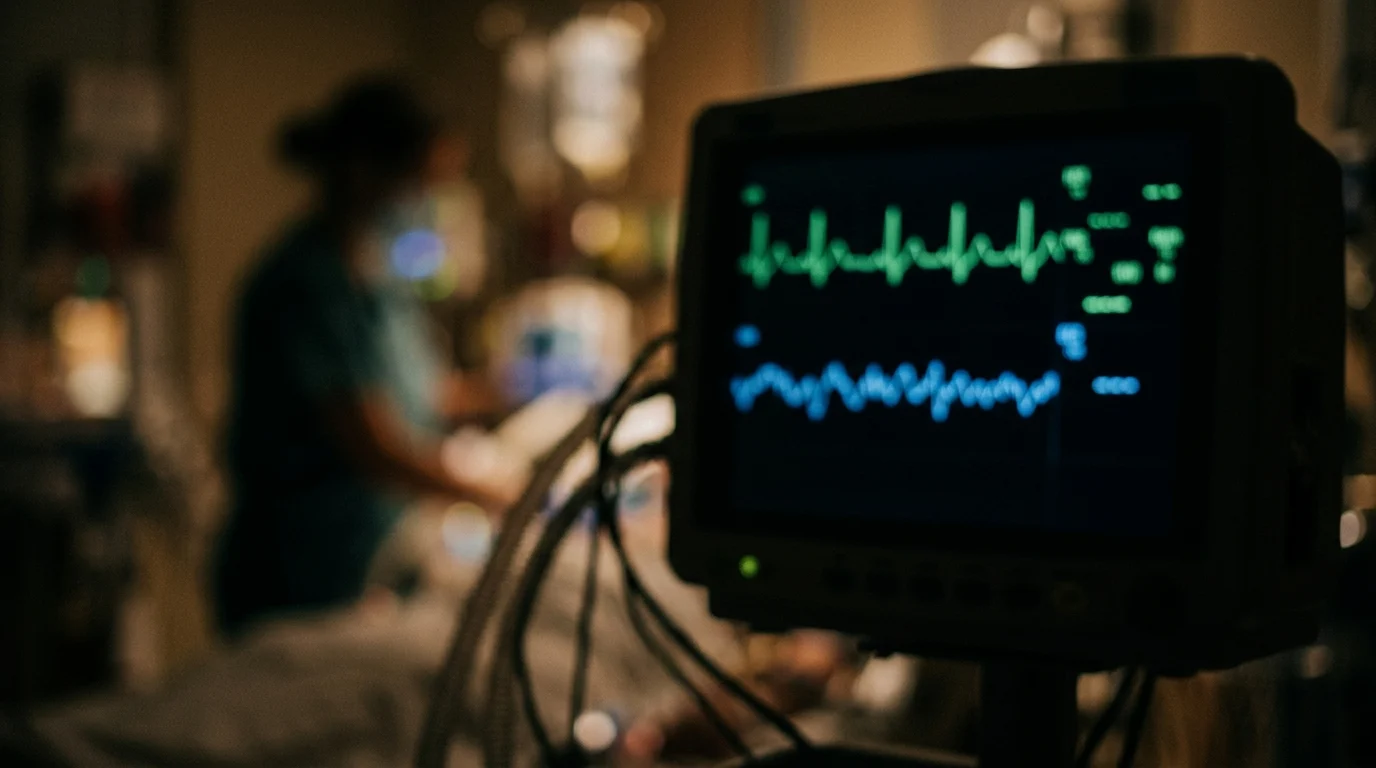 Conceptual image of medical monitoring equipment in a trauma unit.