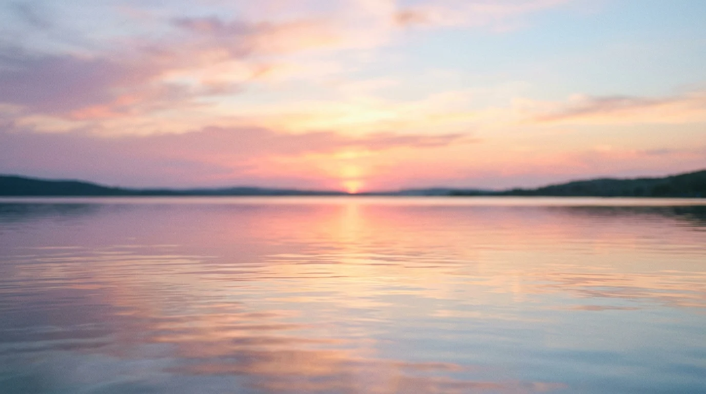 A peaceful abstract sunset over water.