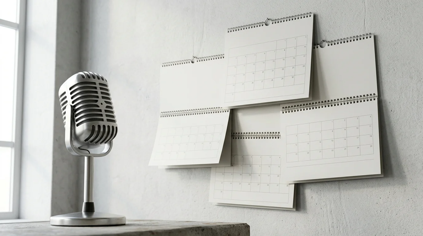 Conceptual image representing music releases and annual calendar success.